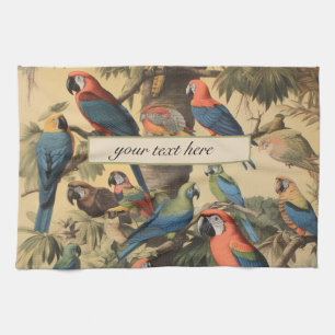 Linge De Cuisine perroquets de scène botanique vintage personnalisa