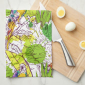 Linge De Cuisine Perroquets tropicaux (Quart Plié)