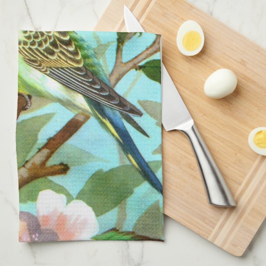 Linge De Cuisine Perruches (Quart Plié)