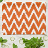 Linge De Cuisine Persimmon Asiatique Moods Ikat Chevrons (Plié)