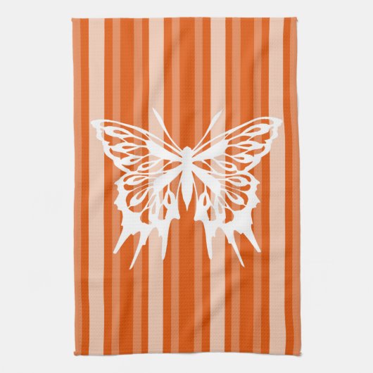 Linge De Cuisine Persimmon Victorian Stripe avec Papillon (Vertical)