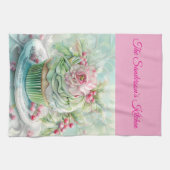 Linge De Cuisine Personalised Pastel Pink & Green Christmas Kitchen (Horizontal)