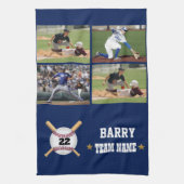 Linge De Cuisine Personalized Baseball 4 Photo Collage Name Team (Vertical)