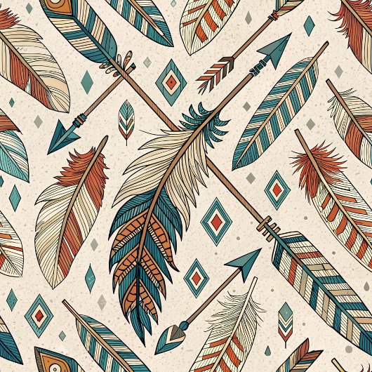 Linge De Cuisine Personalized Boho Towel Ethnic Feathers & Arrows