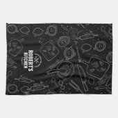 Linge De Cuisine Personalized Chalkboard Doodle Kitchen Towel | Cus (Horizontal)