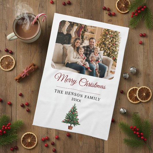 Linge De Cuisine Personalized Christmas Tree Family Photo