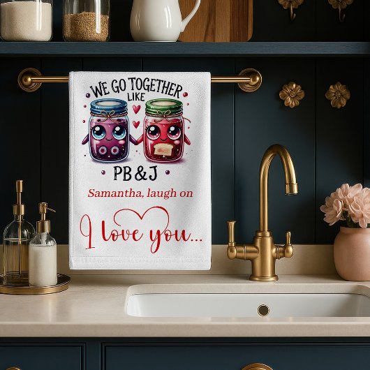 Linge De Cuisine Personalized Couple Valentine Funny Food Towel