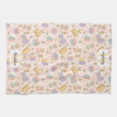 Linge De Cuisine Personalized Cute Monogram Magic Times Pastel Pink (Horizontal)