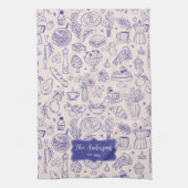 Linge De Cuisine Personalized Family Name Cute Hand Drawn Food (Vertical)