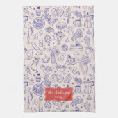 Linge De Cuisine Personalized Family Name Cute Hand Drawn Food (Vertical)