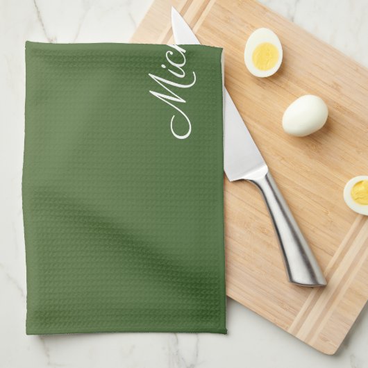 Linge De Cuisine Personalized green (Quart Plié)