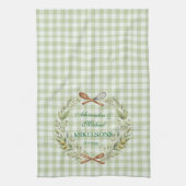 Linge De Cuisine Personalized Green Gingham Newlywed Wedding (Vertical)