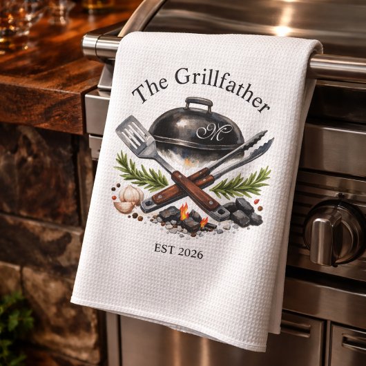 Linge De Cuisine Personalized Grillfather Monogram