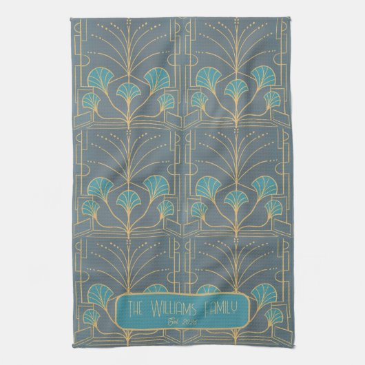 Linge De Cuisine Personalized Hand drawn Art Deco Fountain Tile (Vertical)