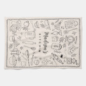 Linge De Cuisine Personalized Hand Drawn Kitchen Cooking Utensils  (Horizontal)