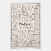 Linge De Cuisine Personalized Hand Drawn Kitchen Cooking Utensils  (Vertical)