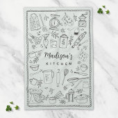 Linge De Cuisine Personalized Hand Drawn Kitchen Cooking Utensils