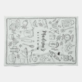 Linge De Cuisine Personalized Hand Drawn Kitchen Cooking Utensils  (Horizontal)