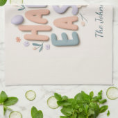 Linge De Cuisine Personalized Happy Easter Family Kitchen Towel (Plié)