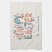 Linge De Cuisine Personalized Happy Easter Family Kitchen Towel (Vertical)