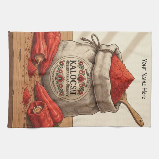 Linge De Cuisine Personalized Hungarian Kalocsai Paprika Apron  (Horizontal)