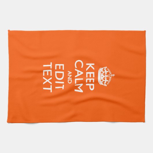 Linge De Cuisine Personalized KEEP CALM Your Text Orange Accent (Horizontal)