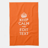 Linge De Cuisine Personalized KEEP CALM Your Text Orange Accent (Vertical)