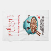 Linge De Cuisine Personalized Kitchen Towel Funny Food Love Quotes (Horizontal)