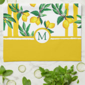 Linge De Cuisine Personalized Lemon Leaf Monogram Kitchen Towels (Plié)