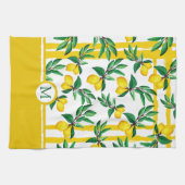 Linge De Cuisine Personalized Lemon Leaf Monogram Kitchen Towels (Horizontal)