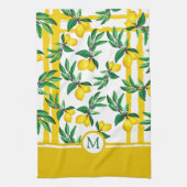 Linge De Cuisine Personalized Lemon Leaf Monogram Kitchen Towels (Vertical)