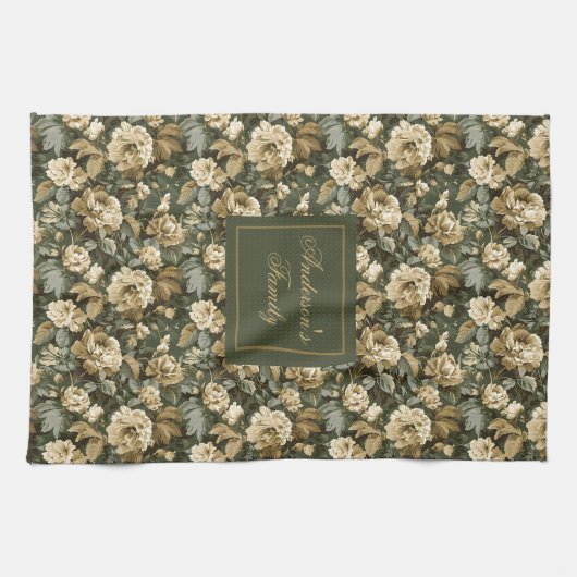 Linge De Cuisine Personalized Lux Pastel Botanical Towel Kitchen (Horizontal)