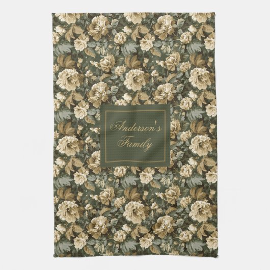 Linge De Cuisine Personalized Lux Pastel Botanical Towel Kitchen (Vertical)