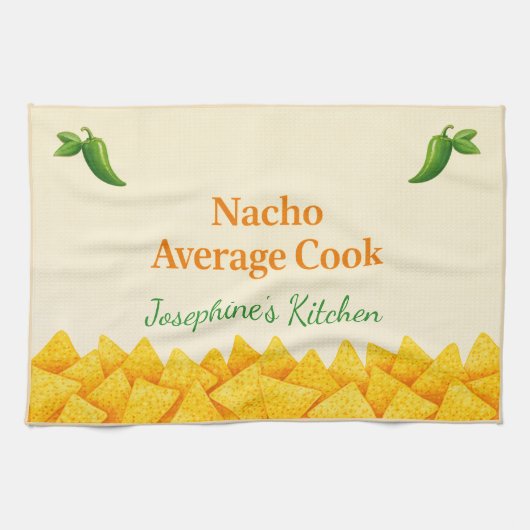 Linge De Cuisine Personalized Nacho Average Cook Funny Tea Towel (Horizontal)