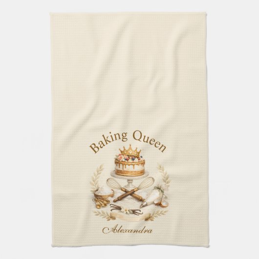 Linge De Cuisine Personalized Name Baking Queen (Vertical)