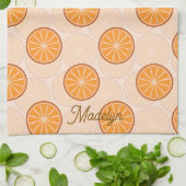 Linge De Cuisine Personalized name fruit orang and brown (Plié)