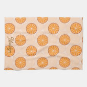 Linge De Cuisine Personalized name fruit orang and brown (Horizontal)