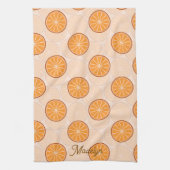 Linge De Cuisine Personalized name fruit orang and brown (Vertical)