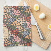 Linge De Cuisine Personalized Name & Initial Floral Kitchen Towel (Quart Plié)