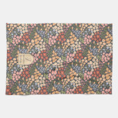 Linge De Cuisine Personalized Name & Initial Floral Kitchen Towel (Horizontal)