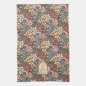 Linge De Cuisine Personalized Name & Initial Floral Kitchen Towel (Vertical)