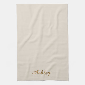 Linge De Cuisine Personalized Name Stylish Modern Elegant Beige
