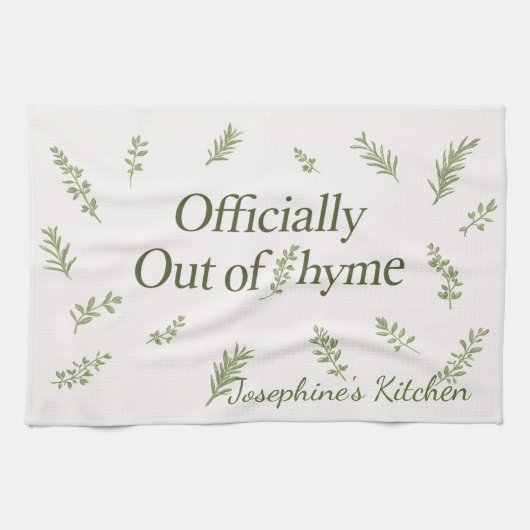 Linge De Cuisine Personalized Officially Out of Thyme Funny Kitchen (Horizontal)