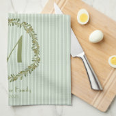 Linge De Cuisine Personalized Olive Wreath Monogram  (Quart Plié)