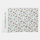 Linge De Cuisine Personalized Oyster Tea Towel, Family Name (Horizontal)