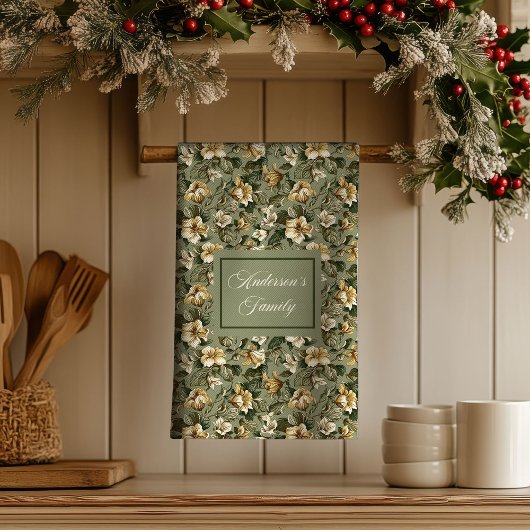 Linge De Cuisine Personalized Pastel Foliage Shabby Chic Towel 