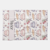Linge De Cuisine Personalized Pastel Pink Purple Kawaii Heart (Horizontal)
