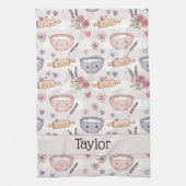 Linge De Cuisine Personalized Pastel Pink Purple Kawaii Heart (Vertical)