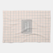 Linge De Cuisine Personalized Pastel Towel Elegant Coral Grey Style (Horizontal)