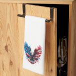 Linge De Cuisine Personalized Patriotic Colors America Bold Eagle<br><div class="desc">Celebrate your love for America with a striking design,  featuring a bold eagle adorned in vibrant patriotic colors of the American flag and complemented by elegant navy blue custom monogram. This stunning piece is the ultimate gift for any 4th of July celebration,  sure to impress friends and family alike!</div>